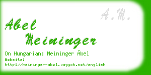 abel meininger business card
